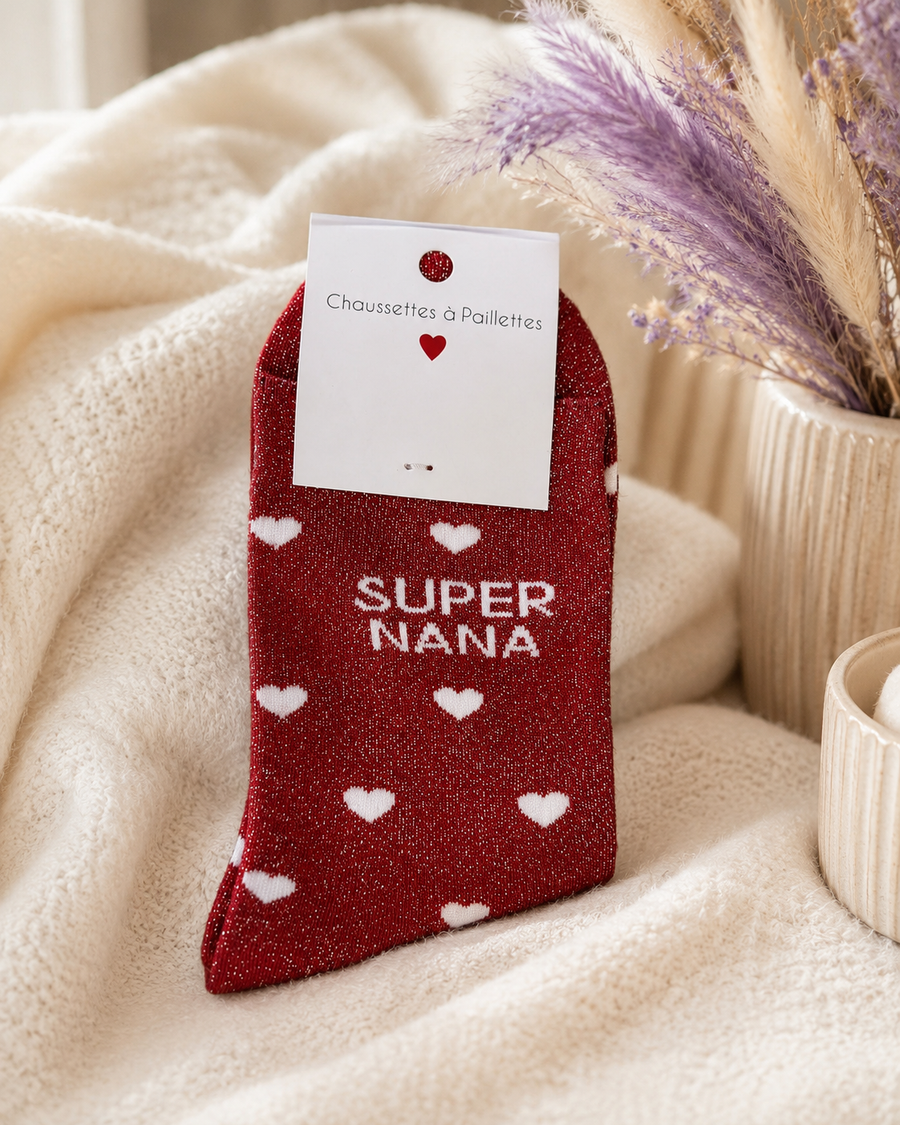 CHAUSSETTES A PAILLETTES "COEUR"