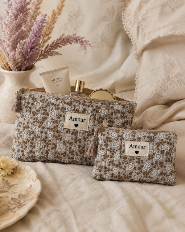 TROUSSES "KAKI A FLEURS"